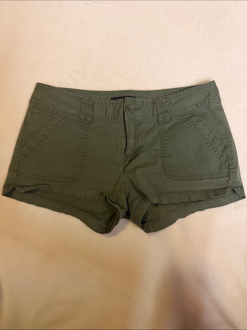 Express Olive Green High-Waist Casual Shorts